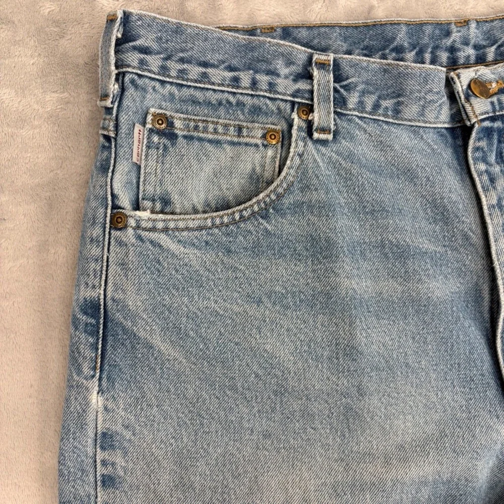 Carhartt Jeans Mens 40x30 (Fits 37x28.5) Blue Traditional‎ Fit Straight Leg Work